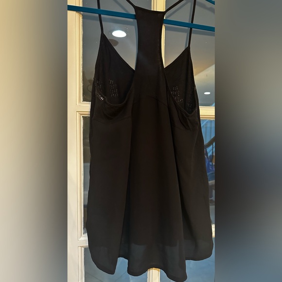 Express. Medium black tank top with bead embellishment. Race back style. - Picture 2 of 3